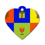 Kwanzaa Colorblock Dog Tag Heart (One Side)