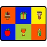 Kwanzaa Colorblock Fleece Blanket (Large)