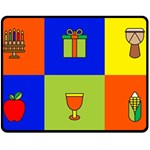 Kwanzaa Colorblock Fleece Blanket (Medium)