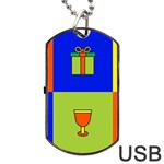 Kwanzaa Colorblock Dog Tag USB Flash (Two Sides)