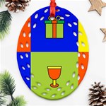 Kwanzaa Colorblock Ornament (Oval Filigree)