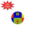 Kwanzaa Colorblock 1  Mini Button (100 pack) 