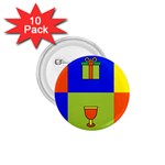 Kwanzaa Colorblock 1.75  Button (10 pack) 