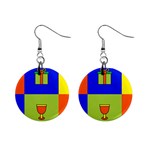 Kwanzaa Colorblock 1  Button Earrings