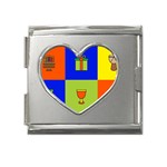 Kwanzaa Colorblock Mega Link Heart Italian Charm (18mm)