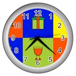 Kwanzaa Colorblock Wall Clock (Silver)