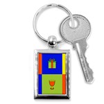 Kwanzaa Colorblock Key Chain (Rectangle)