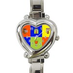 Kwanzaa Colorblock Heart Italian Charm Watch