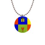 Kwanzaa Colorblock 1  Button Necklace