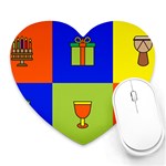 Kwanzaa Colorblock Heart Mousepad