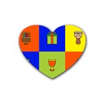 Kwanzaa Colorblock Rubber Coaster (Heart)