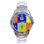 Kwanzaa Colorblock Stainless Steel Analogue Watch