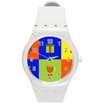 Kwanzaa Colorblock Round Plastic Sport Watch (M)