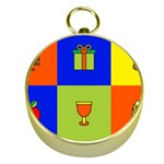 Kwanzaa Colorblock Gold Compass