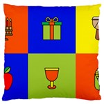 Kwanzaa Colorblock Large Flano Cushion Case (One Side)