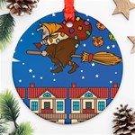 Xmas Witch Befana Round Ornament (Two Sides)