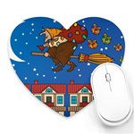 Xmas Witch Befana Heart Mousepad