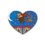 Xmas Witch Befana Rubber Coaster (Heart)