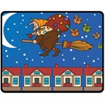 Xmas Witch Befana Fleece Blanket (Medium)