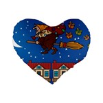 Xmas Witch Befana Standard 16  Premium Heart Shape Cushion 