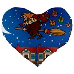 Xmas Witch Befana Large 19  Premium Heart Shape Cushion