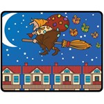 Xmas Witch Befana Double Sided Fleece Blanket (Medium)