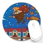 Xmas Witch Befana Round Mousepad