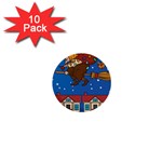 Xmas Witch Befana 1  Mini Button (10 pack) 