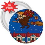 Xmas Witch Befana 3  Button (10 pack)