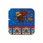 Xmas Witch Befana Rubber Coaster (Square)