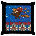 Xmas Witch Befana Throw Pillow Case (Black)