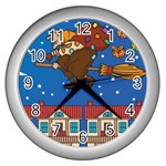 Xmas Witch Befana Wall Clock (Silver)