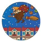 Xmas Witch Befana Magnet 5  (Round)