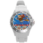 Xmas Witch Befana Round Plastic Sport Watch (L)