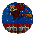 Xmas Witch Befana Large 18  Premium Round Cushion 