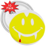 Vampire Emoji Dracula 3  Button (10 pack)