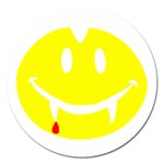 Vampire Emoji Dracula Magnet 5  (Round)