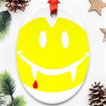 Vampire Emoji Dracula Oval Ornament (Two Sides)