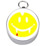 Vampire Emoji Dracula Silver Compass