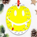 Vampire Emoji Dracula Ornament (Oval Filigree)