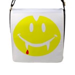 Vampire Emoji Dracula Flap Closure Messenger Bag (L)