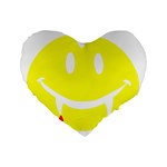 Vampire Emoji Dracula Standard 16  Premium Flano Heart Shape Cushion 