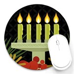 black Happy Kwanzaa  Round Mousepad