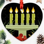 black Happy Kwanzaa  Ornament (Heart)