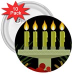 black Happy Kwanzaa  3  Button (10 pack)