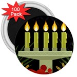 black Happy Kwanzaa  3  Magnet (100 pack)