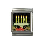 black Happy Kwanzaa  Italian Charm (13mm)