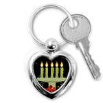 black Happy Kwanzaa  Key Chain (Heart)