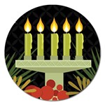 black Happy Kwanzaa  Magnet 5  (Round)