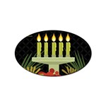 black Happy Kwanzaa  Sticker Oval (100 pack)